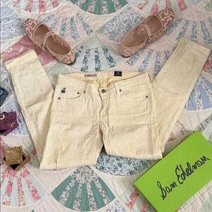 AG Adriano Goldschmied The Legging Ankle Yellow Reptile Women's Skinny Jeans 27R
